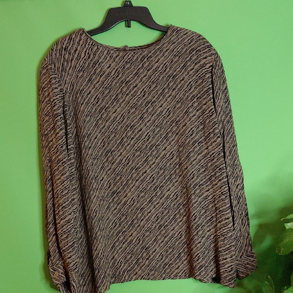 Rena Rowan Black and Brown Women's Blouse, Sz. 22W 5/$30